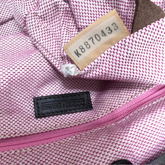 DOONEY BOURKE Shoulder Handbag Satchel Purse Beige Brown Jacquard Leather Trim - Picture 4 of 12